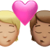 🧑🏼‍❤️‍💋‍🧑🏽 kiss: person, person, medium-light skin tone, medium skin tone display on Apple